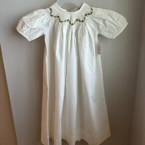 NWT Baby Sen smocked dress, christmas design size 9 months